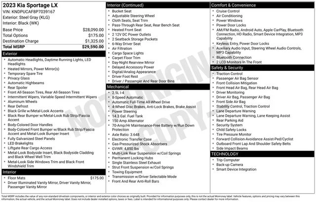 Used 2023 Gray Kia LX image 37