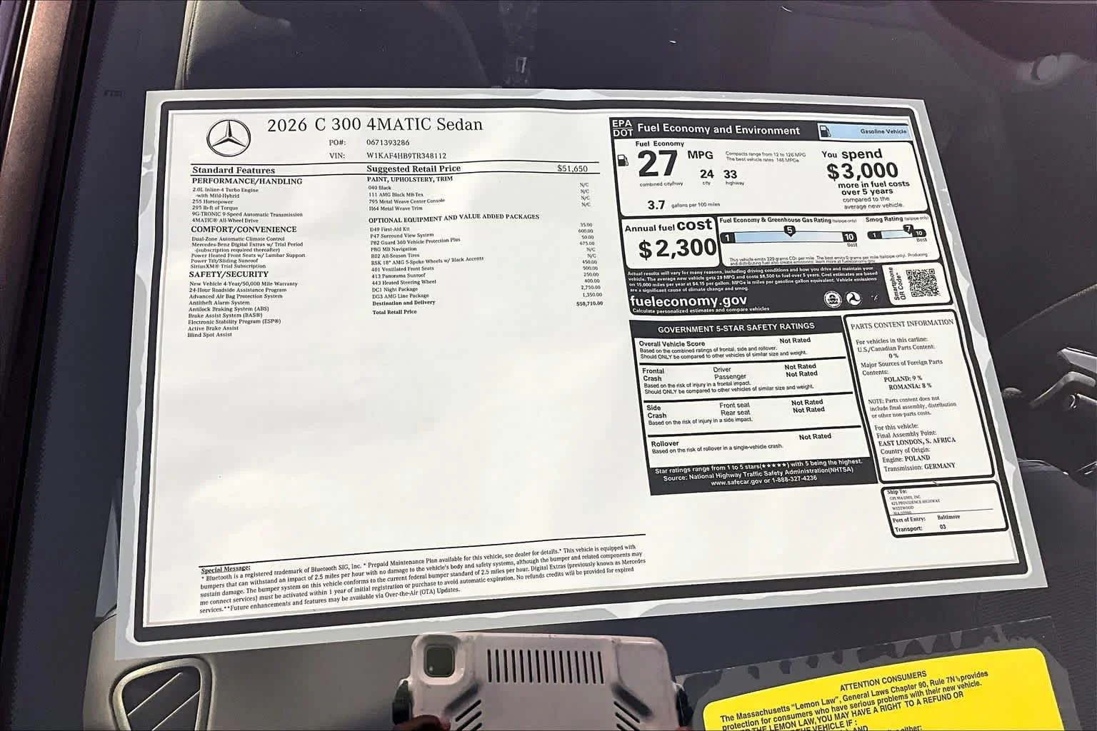 New 2026 Black Mercedes-Benz C 300 image 18