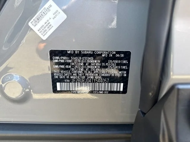 New 2026 RIVER ROCK PEARL Subaru Touring XT image 19