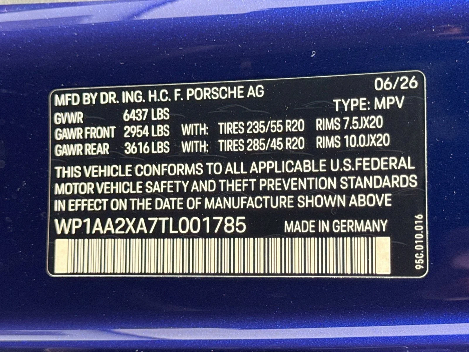 New 2026 Gentian Blue Metallic Porsche 4 Electric image 26