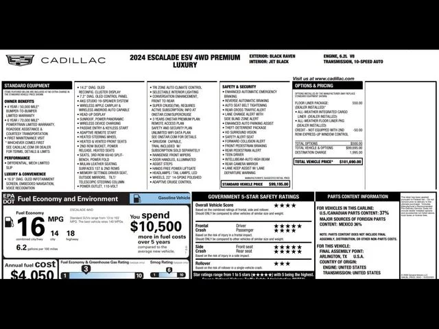 Used 2024 Black Cadillac Premium image 4