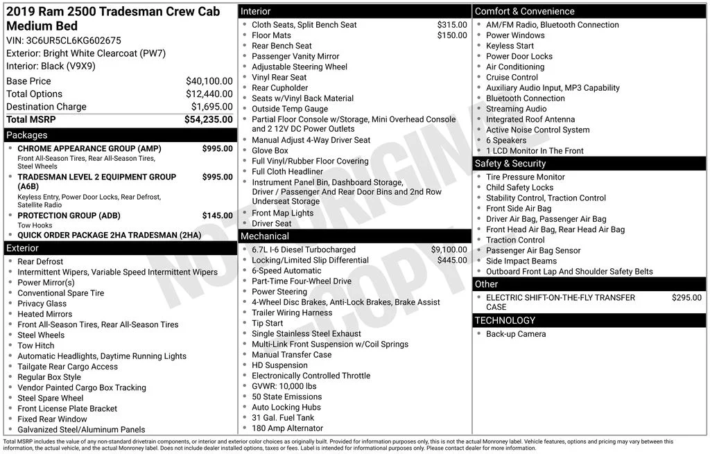 Used 2019 White Ram Tradesman image 2