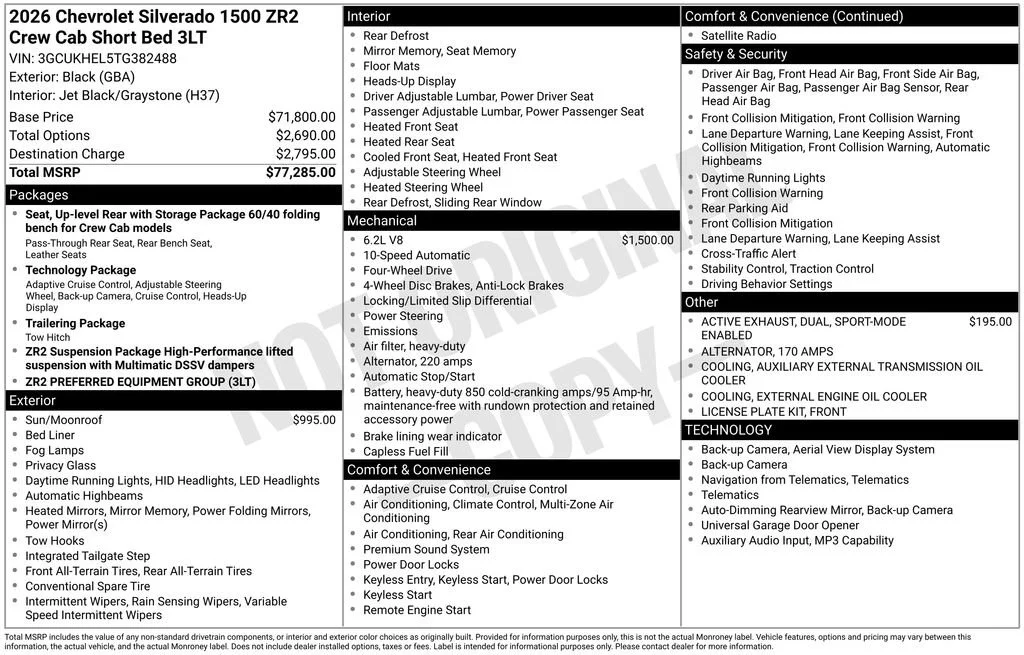 2026 Chevrolet Silverado 1500 ZR2 4X4 Crew Cab Short Box's photo