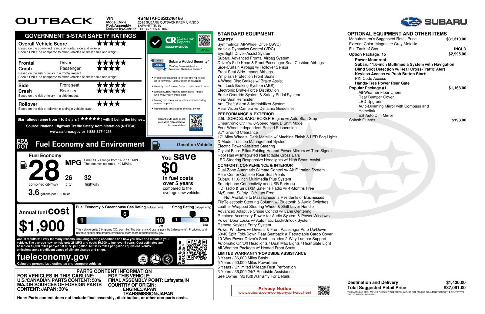 2025 Subaru Outback Premium - Photo 11