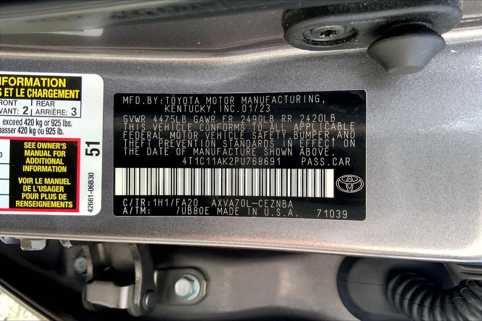Used 2023 Predawn Gray Mica Toyota LE image 36