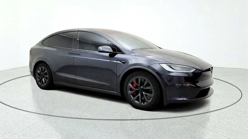 Used 2024 Stealth Grey Tesla Plaid AWD w/ White & Black Vegan Leather Interior image 3