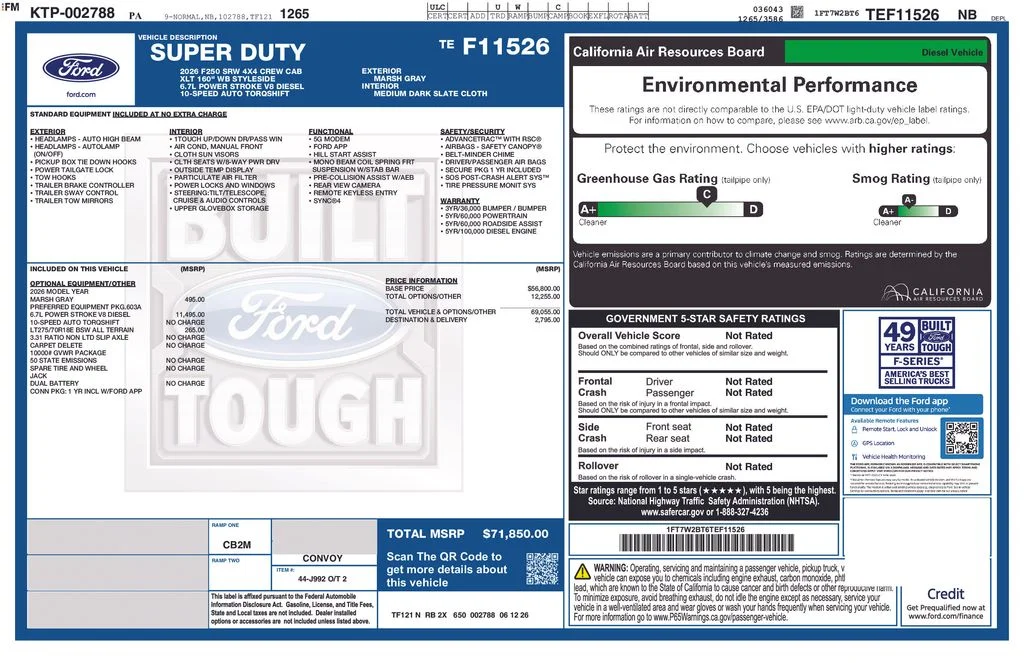 New 2026 Marsh Gray Ford F-250® XLT image 6