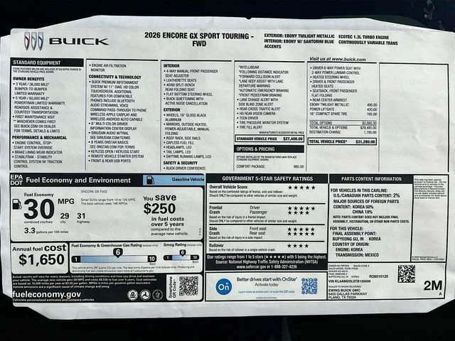 New 2026 Ebony Twilight Metallic Buick Sport Touring image 21