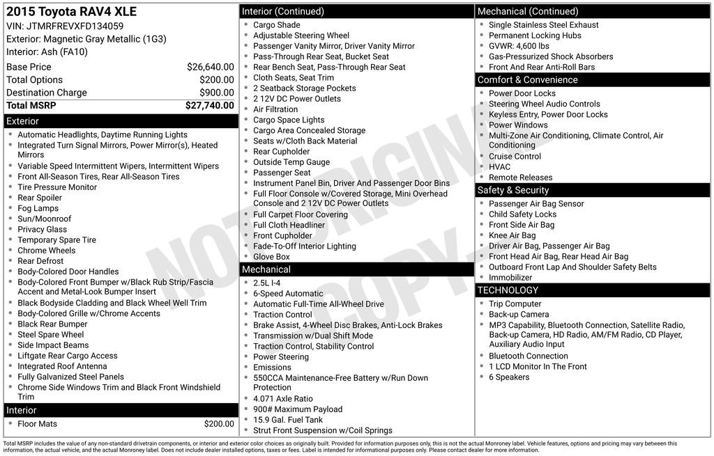 Used 2015 Gray Toyota XLE image 6