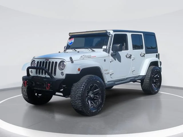 Used 2018 White Jeep Unlimited Sahara image 1