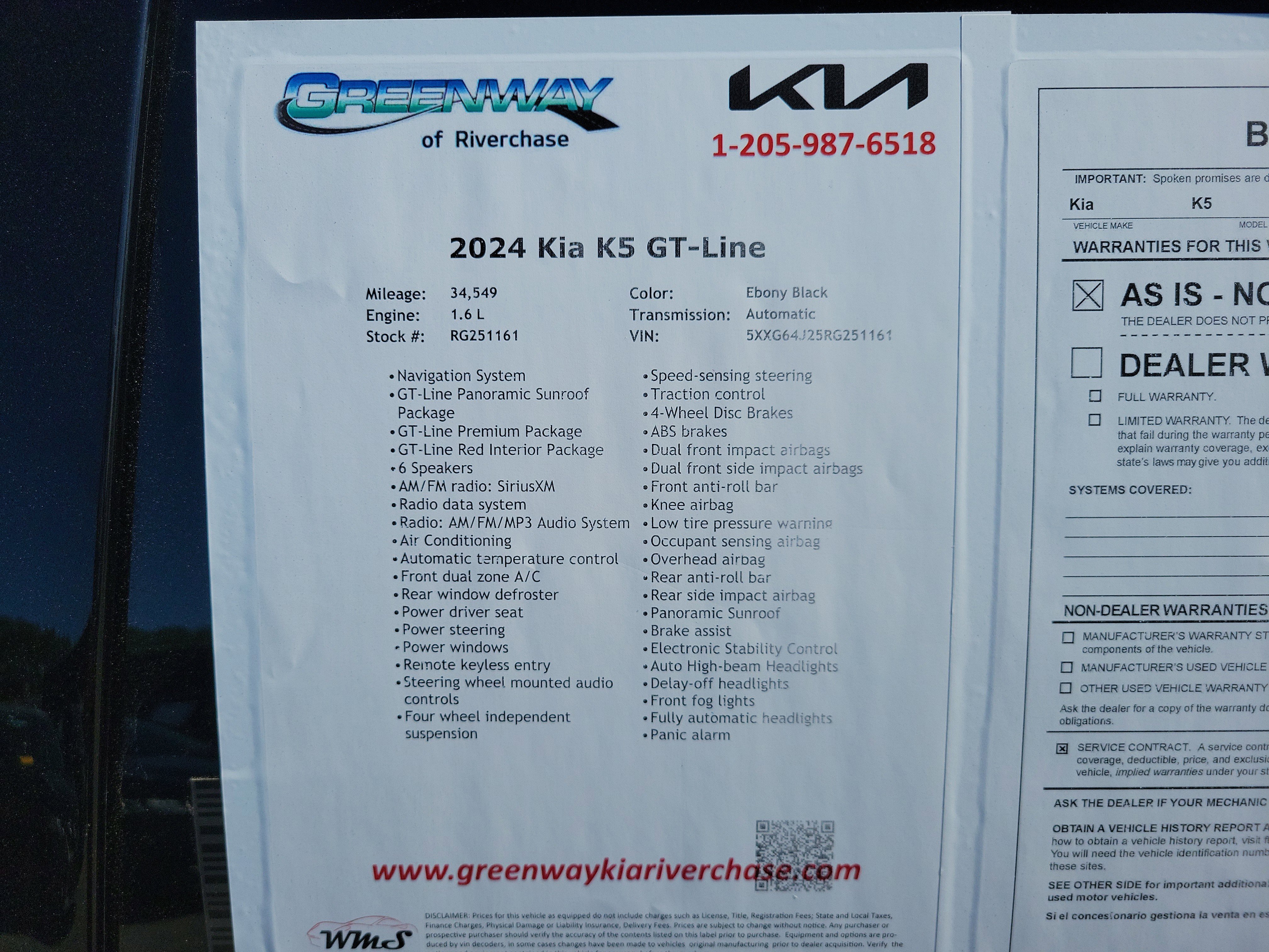 Used 2024 Ebony Black Kia GT-Line image 37