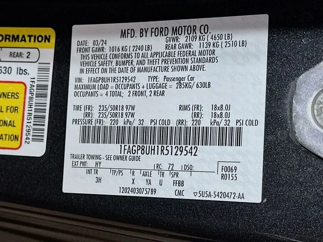 Certified Pre-Owned 2024 Ford Mustang EcoBoost Premium