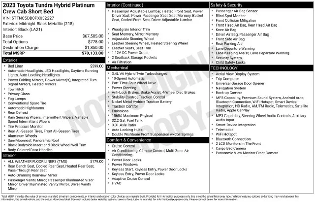 Used 2023 Black Toyota Platinum image 21