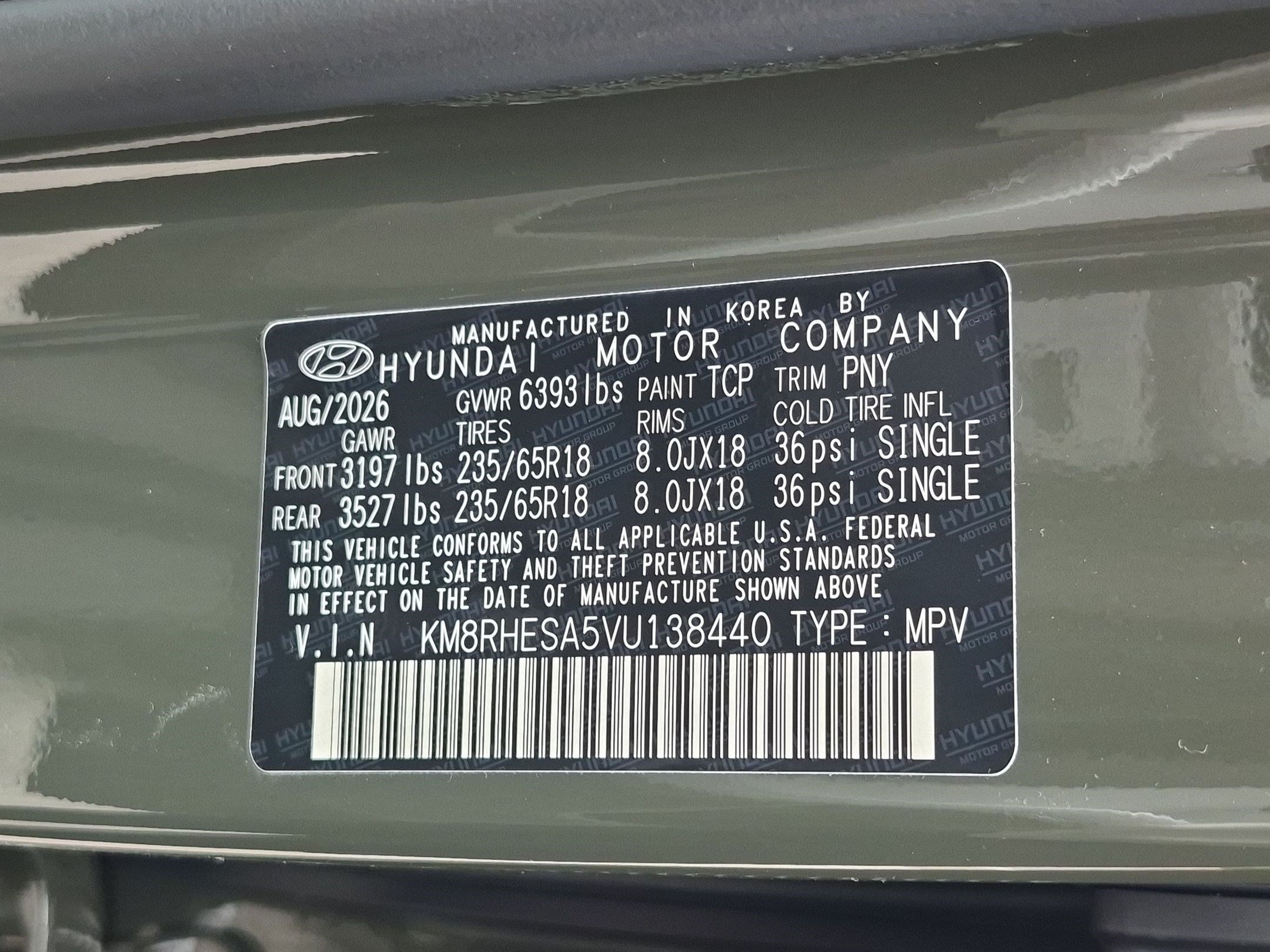 New 2027 Titan Green Pearl Hyundai SEL Premium 7P image 25