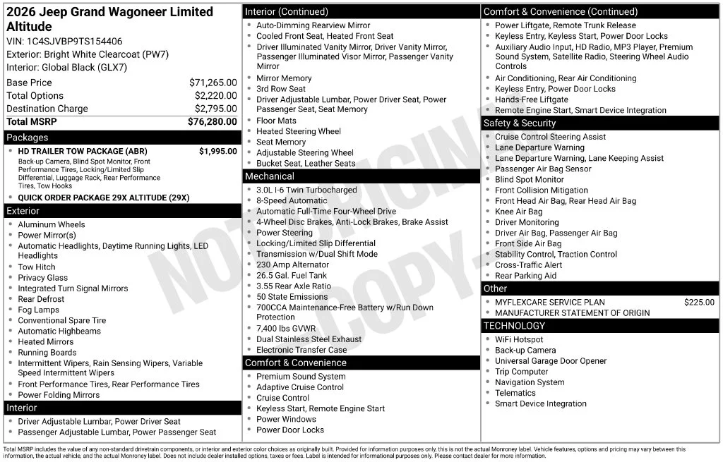 New 2026 Bright White Clear-Coat Exterior Paint Jeep Limited Altitude image 6