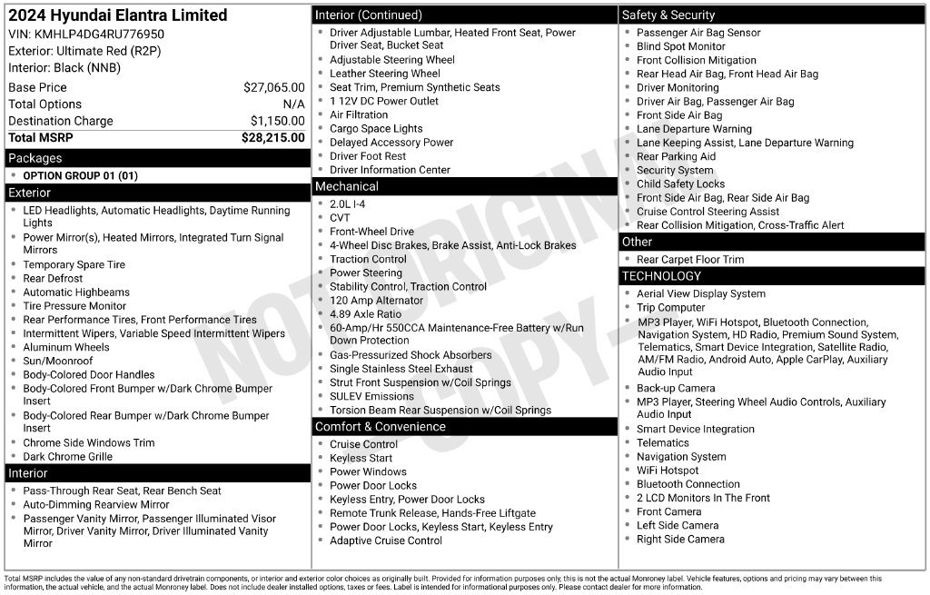Certified Used 2024 Red Hyundai Limited image 4