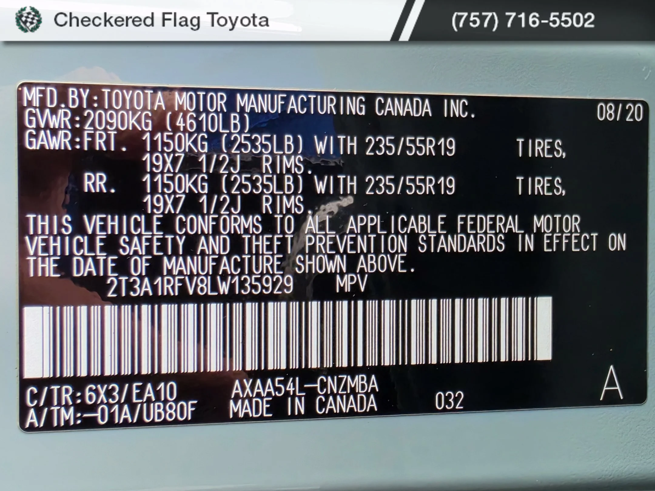 Used 2020 Lunar Rock Toyota XLE Premium image 21