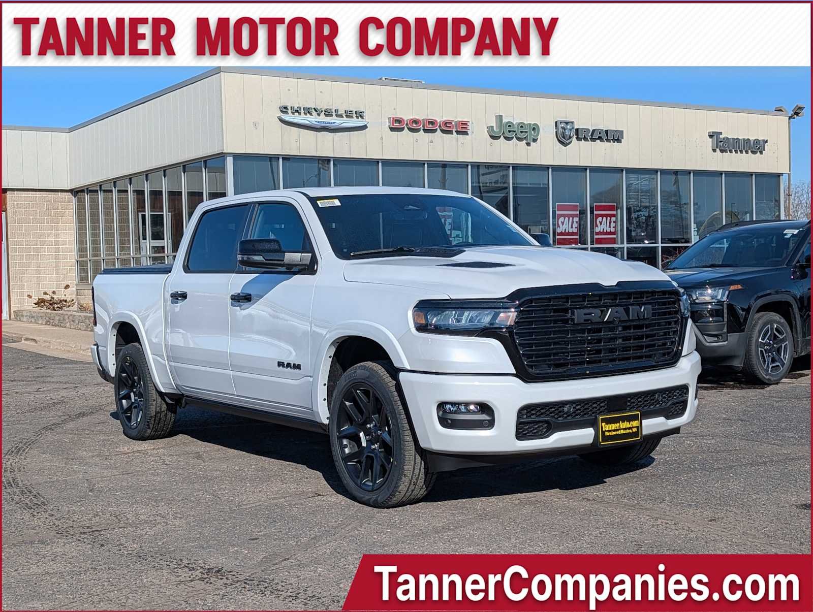 Ivory White Tri-Coat Pearl-Coat Exterior Paint 2026 RAM 1500 Laramie Crew Cab 4WD Pickup Truck Four-Wheel Drive