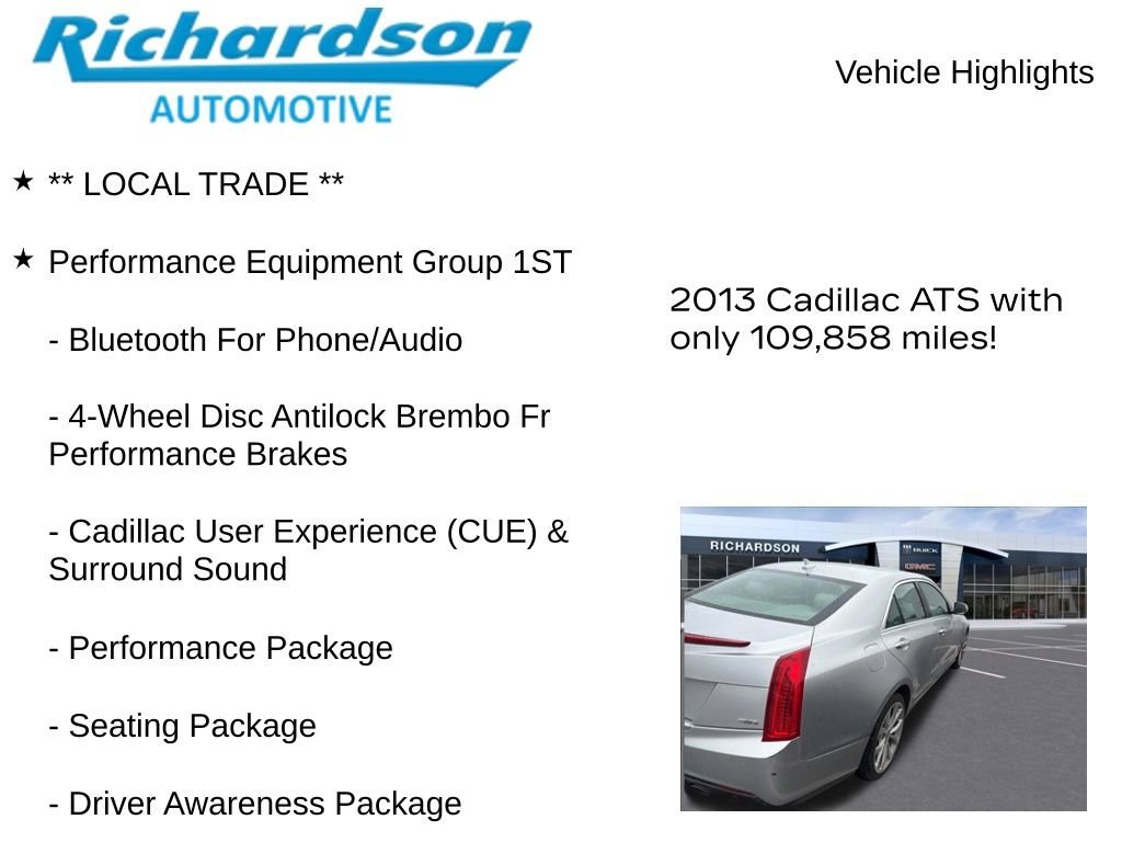 Used 2013 RADIANT SILVER METALLIC Cadillac Performance image 11