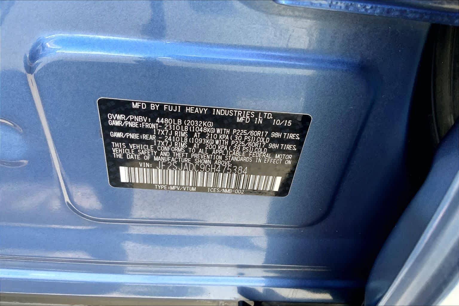 Used 2016 Quartz Blue Pearl Subaru 2.5i Premium image 35