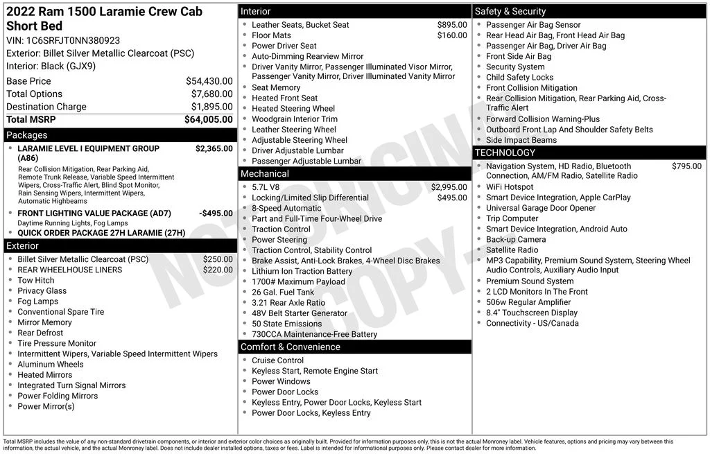 Used 2022 Silver Ram Laramie image 57