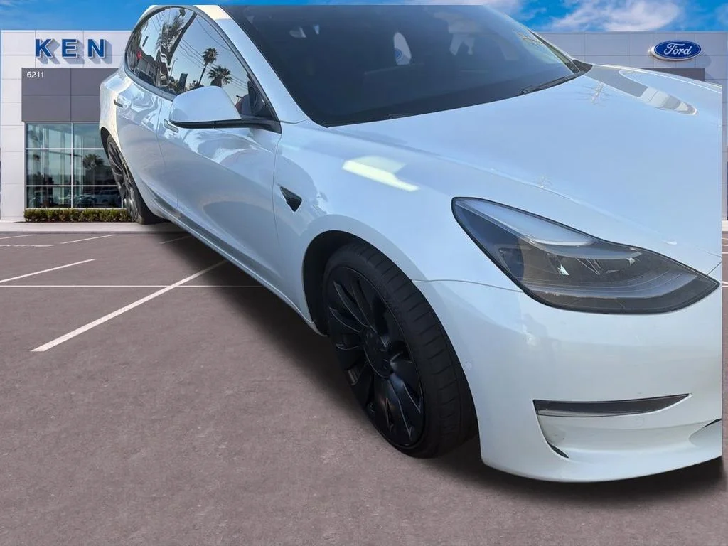 Used 2021 White Tesla Performance image 2