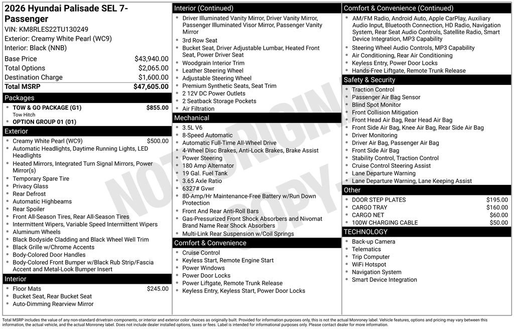 New 2026 White Hyundai SEL AWD image 23