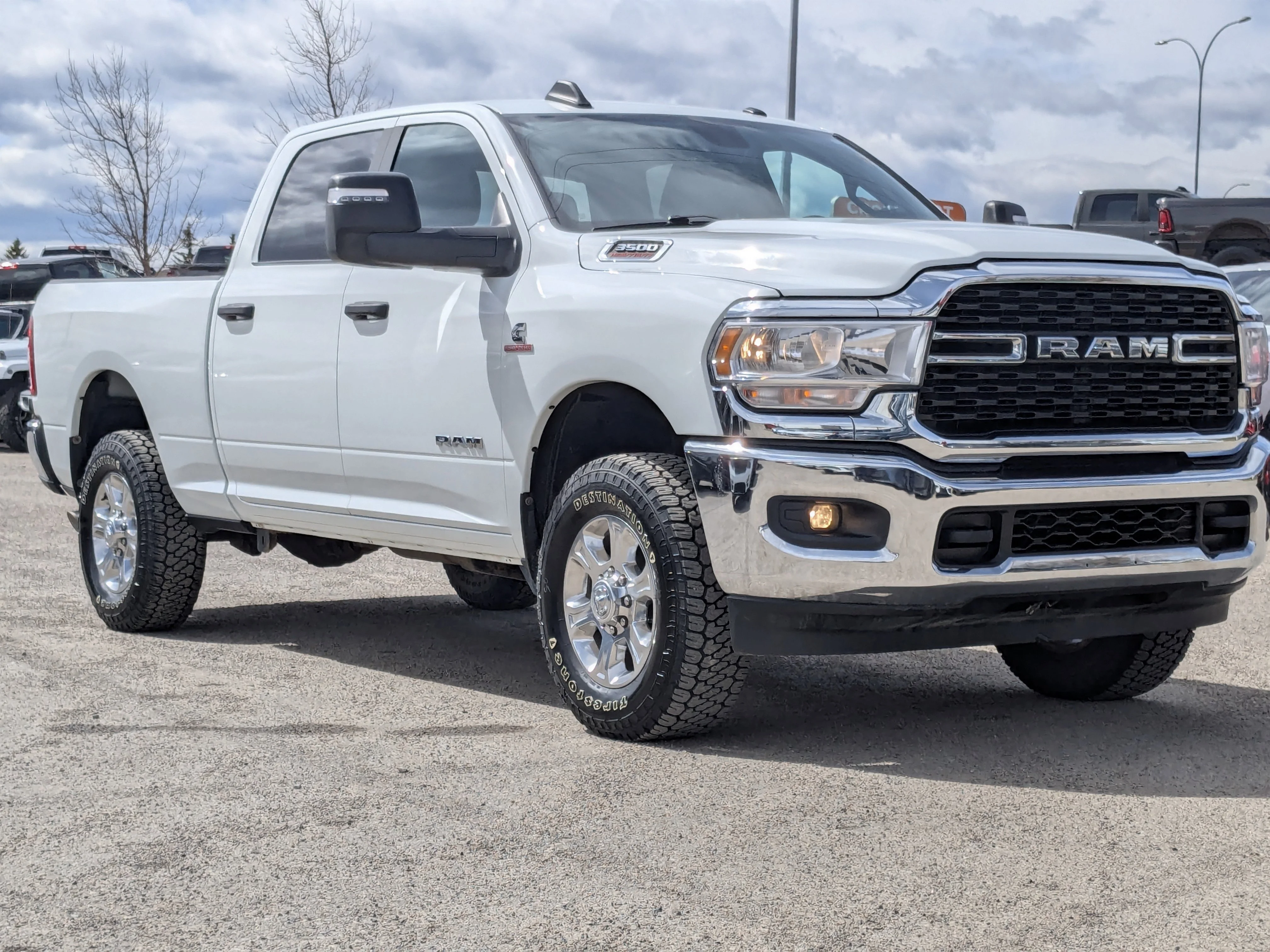 Used 2024 White RAM Big Horn - - Level 1 Equip Grp - Protection Group - OWL On?/Off?Road Tires - 6.7L Cummins Diesel & M image 2