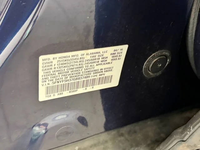 Used 2016 Blue Honda EX image 17