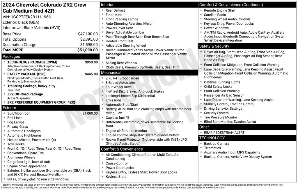 Used 2024 Black Chevrolet ZR2 image 7