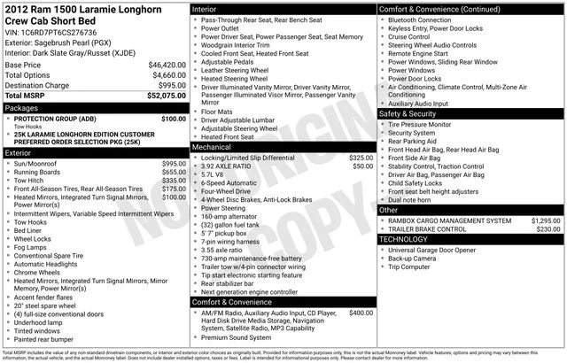 Used 2012 Sagebrush Pearlcoat Ram Laramie Longhorn image 9