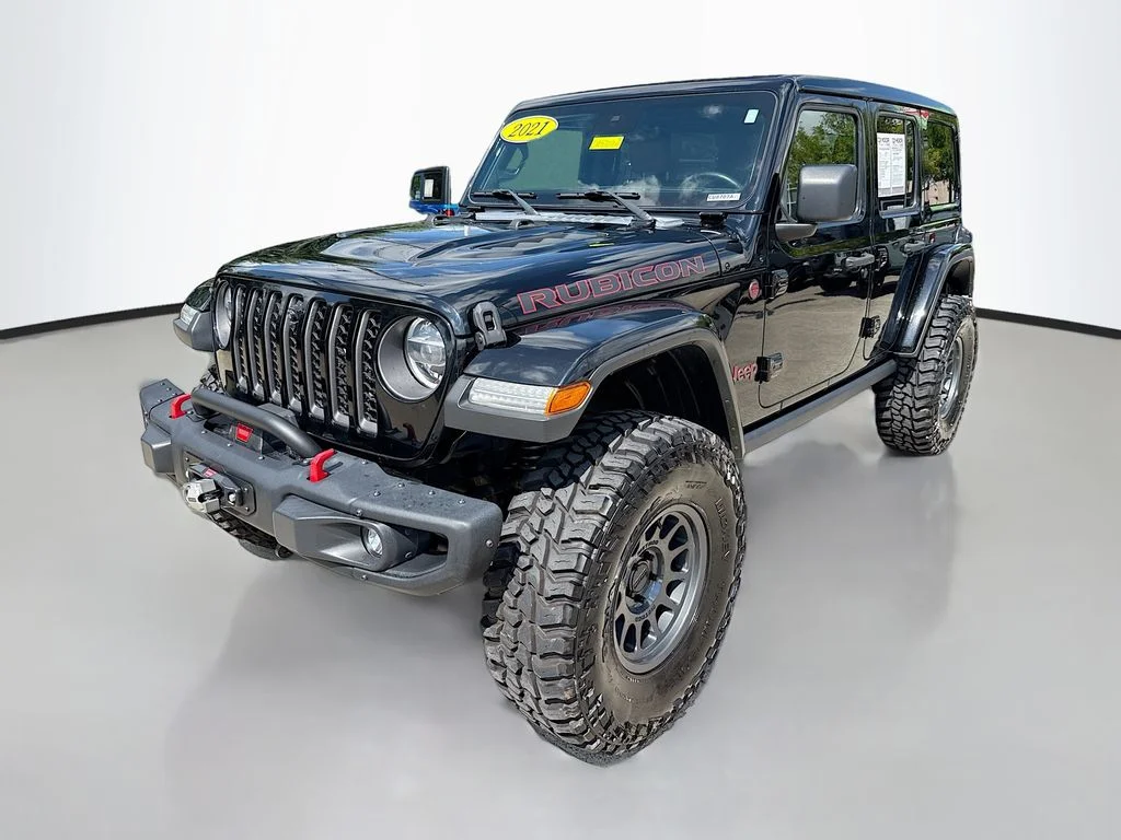 Used 2021 Black Clearcoat Jeep Unlimited Rubicon image 3