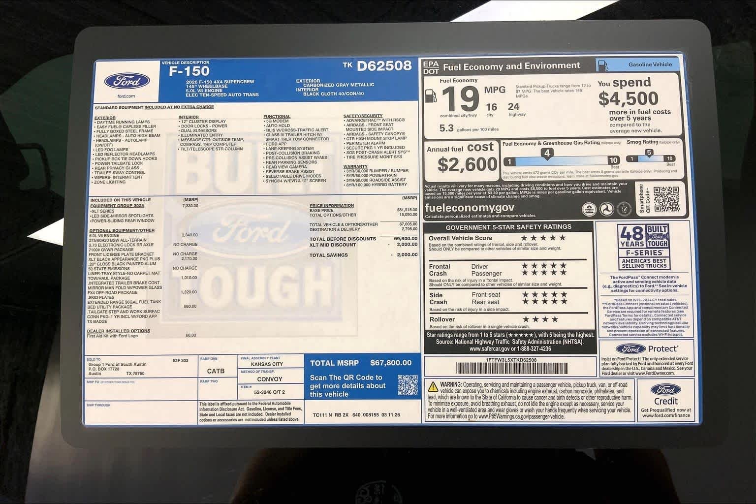 New 2026 Carbonized Gray Metallic Ford XLT image 21