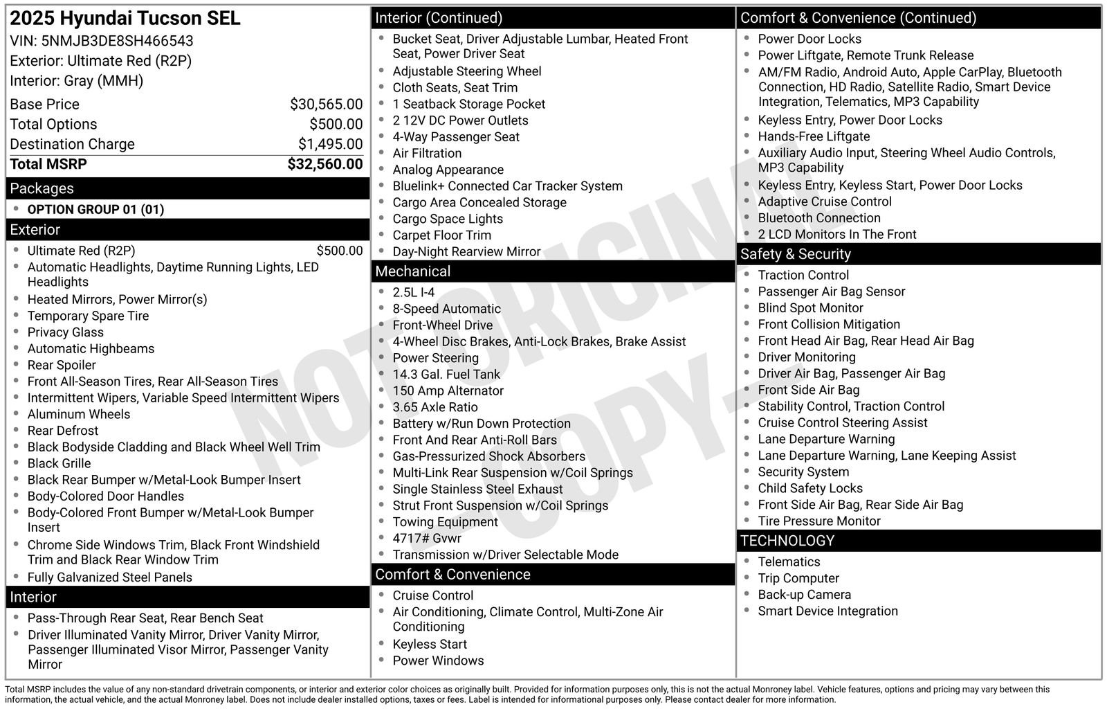 Used 2025 Red Hyundai SEL image 1