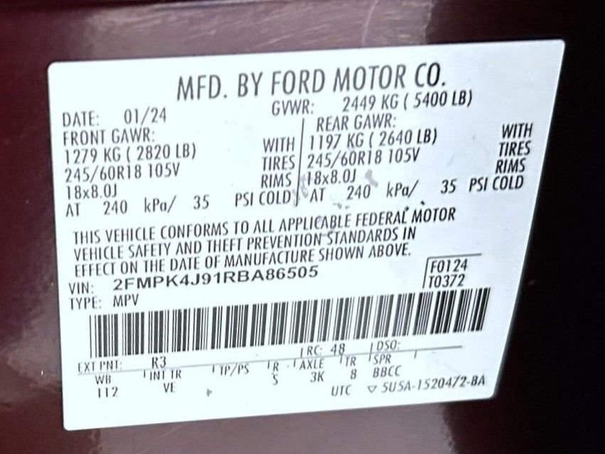 Used 2024 Burgundy Ford SEL image 26