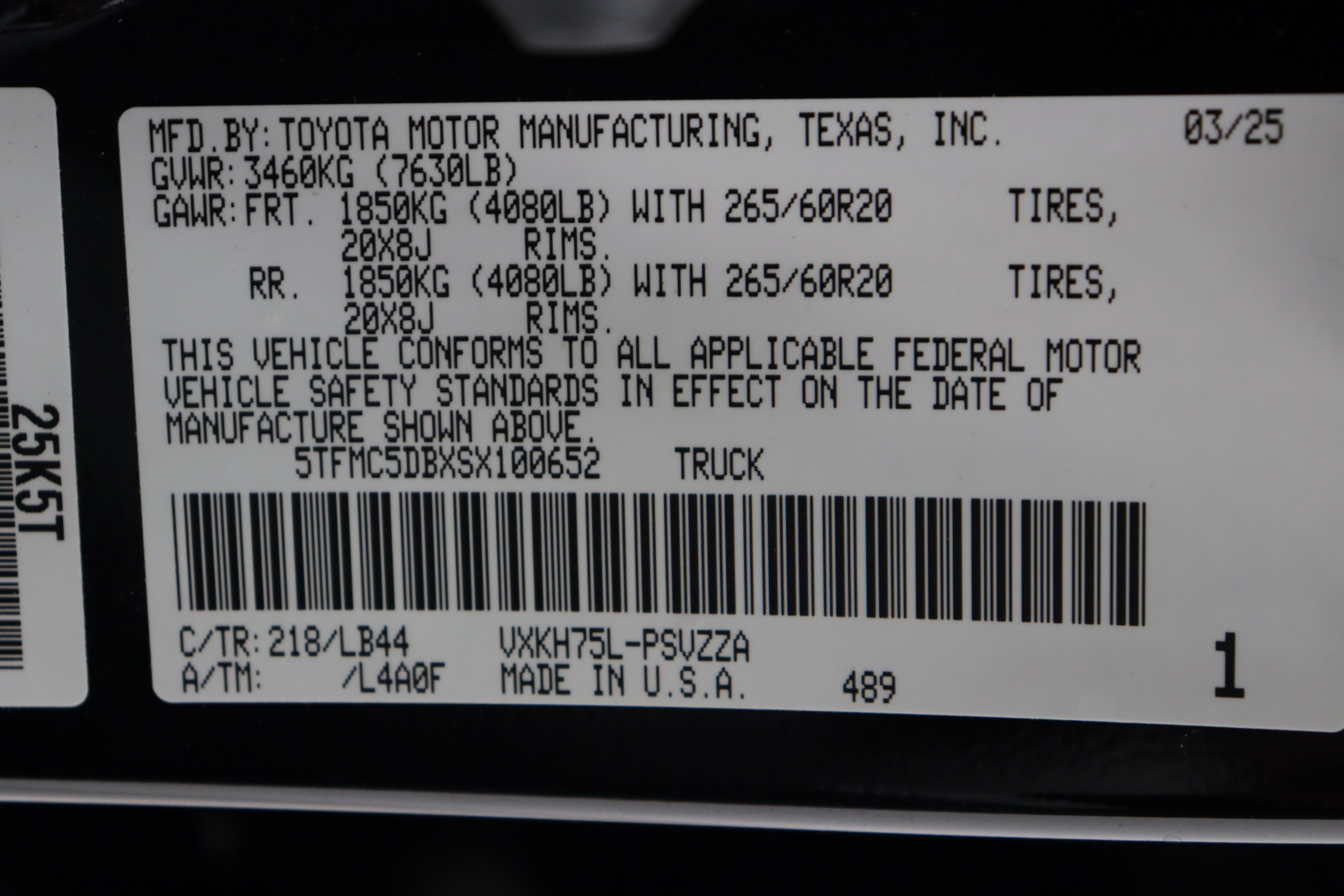 Certified Used 2025 Midnight Black Metallic Toyota 1794 Edition Hybrid 3.4T image 47