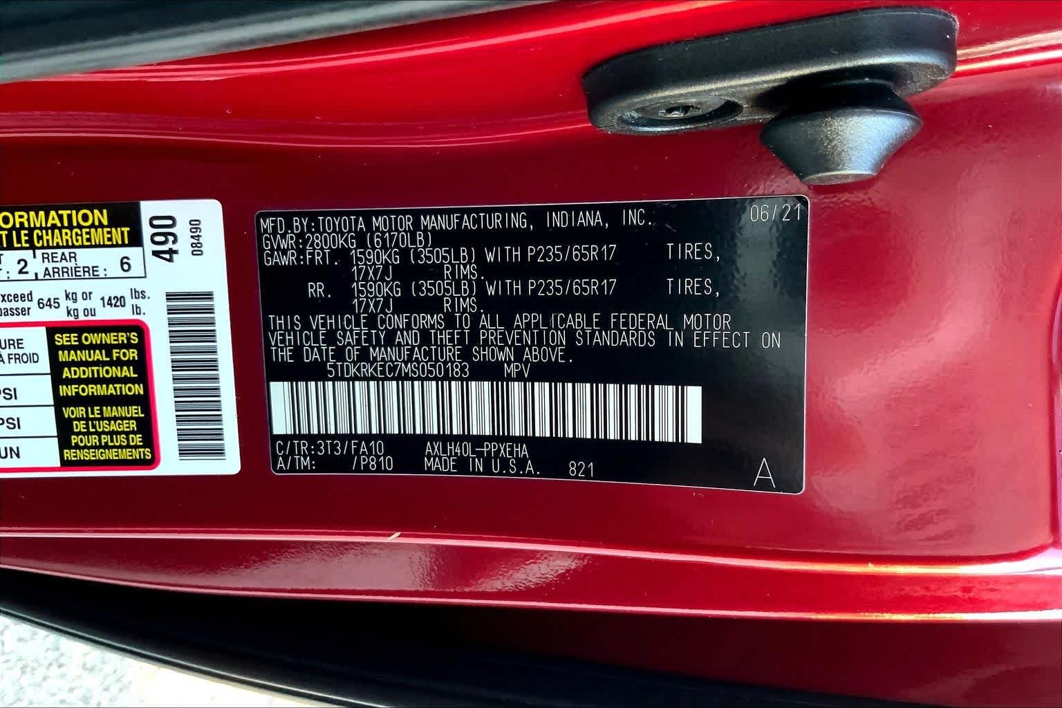 Used 2021 Ruby Flare Pearl Toyota LE image 36