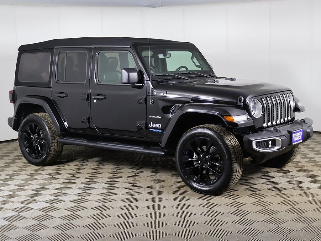 Used 2021 Jeep Wrangler Unlimited Sahara 4XE with VIN 1C4JJXP69MW742503 for sale in Ewing Township, NJ