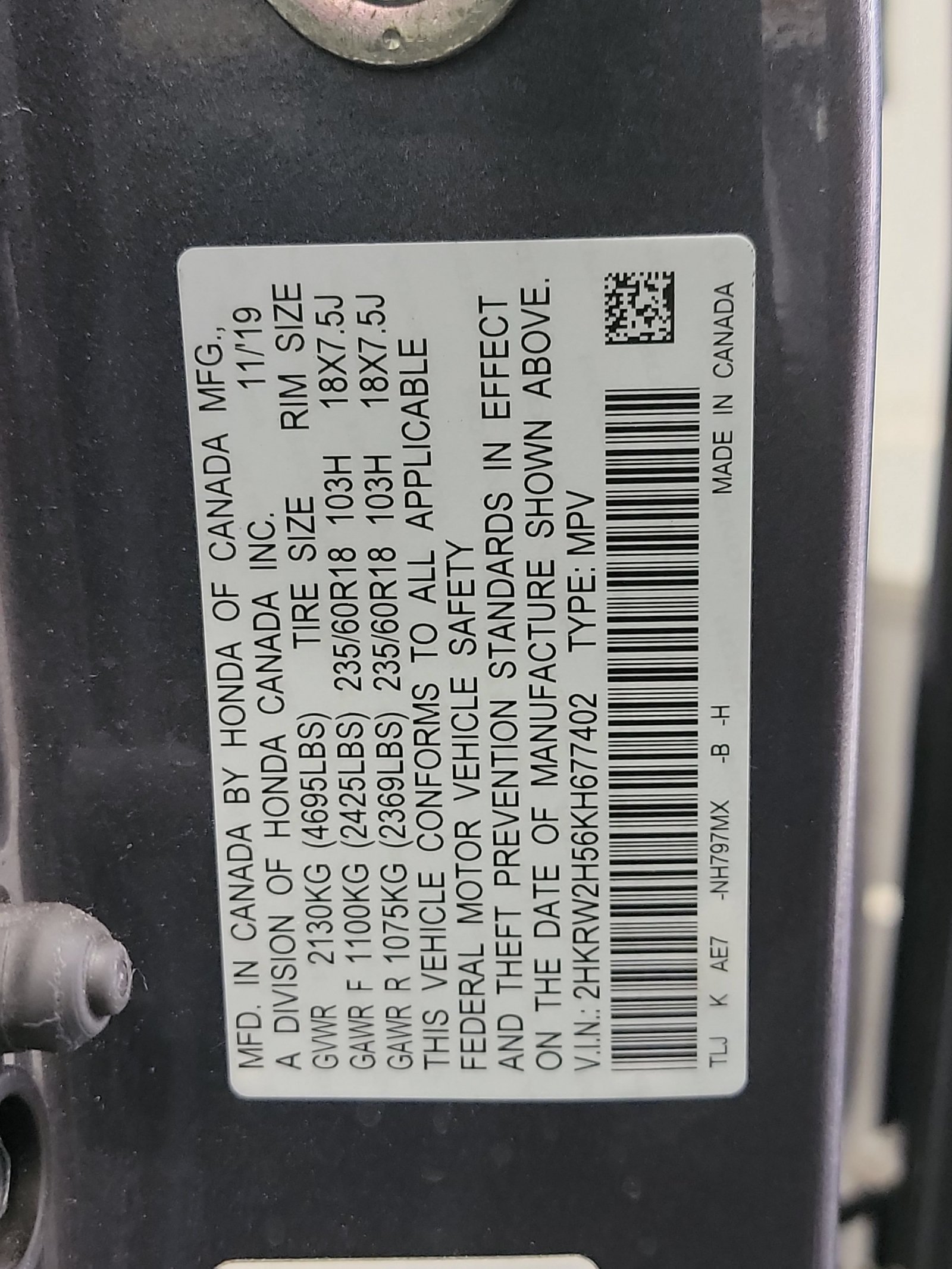 Used 2019 Modern Steel Metallic Honda EX image 32