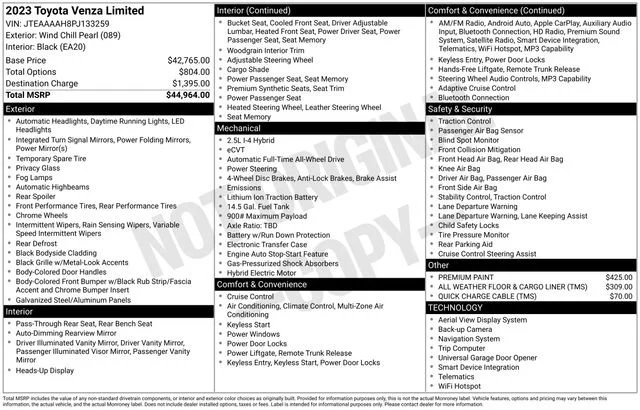 Used 2023 Platinum White Pearl Toyota Limited image 17