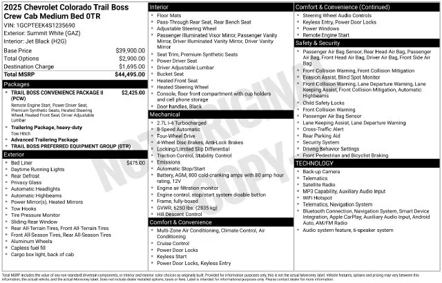 Used 2025 White Chevrolet Trail Boss image 6