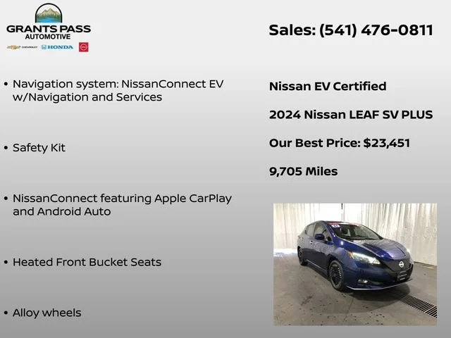 Certified Used 2024 Blue Nissan SV Plus image 6