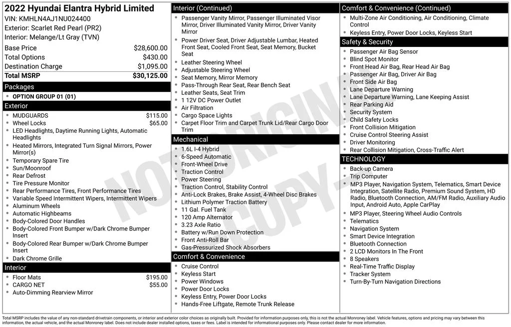 Used 2022 Red Hyundai Limited image 34