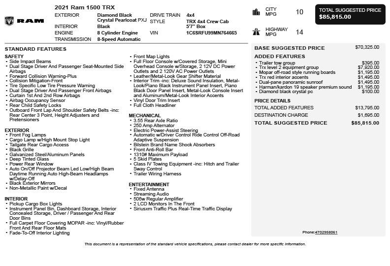 Used 2021 Black Ram TRX image 3