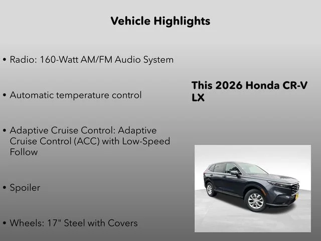 New 2026 Meteorite Gray Metallic Honda LX image 5