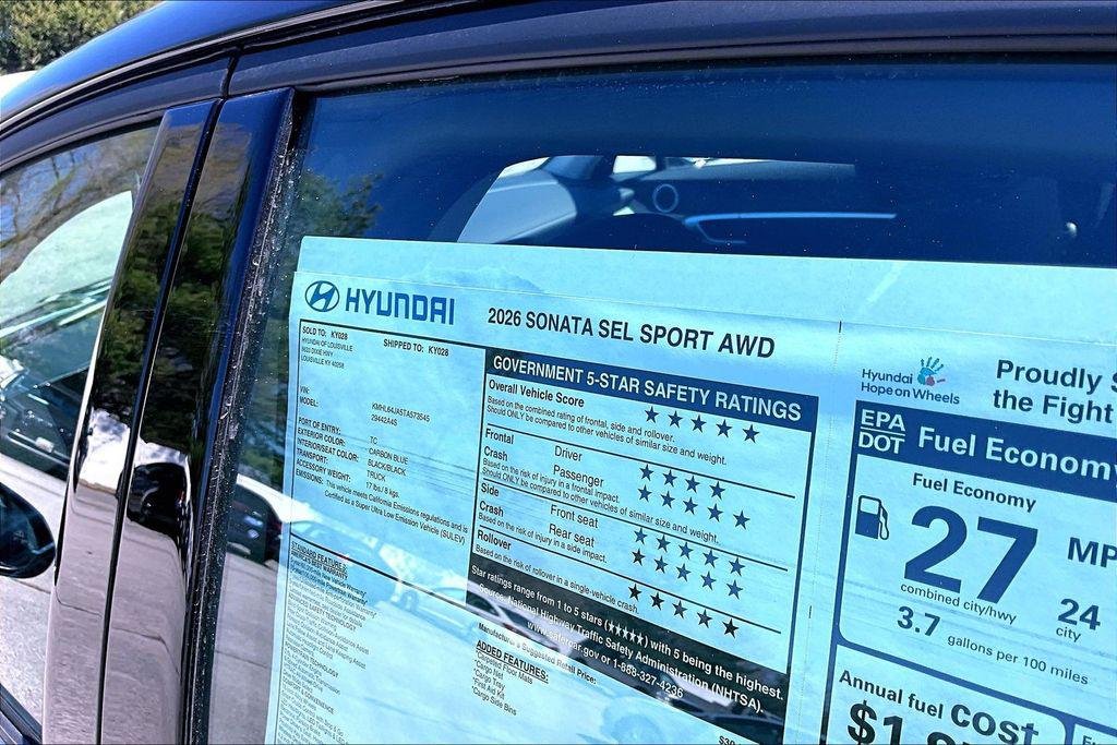 New 2026 Carbon Blue Hyundai SEL Sport image 14