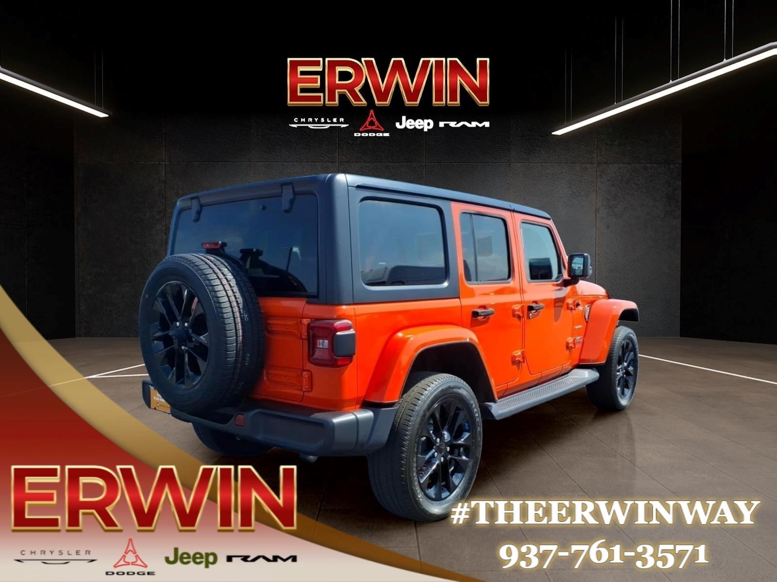 Used 2023 Orange Jeep Sahara 4xe image 7