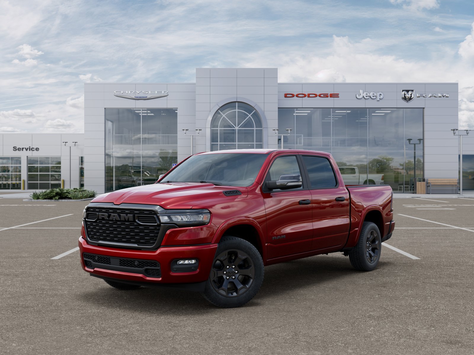 New 2026 Molten Red Pearl-Coat Exterior Paint RAM Big Horn Crew Cab 4x4 5