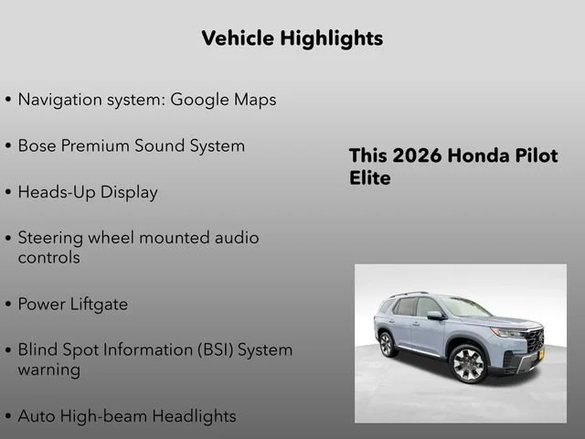 New 2026 Sonic Gray Pearl Honda Elite image 5