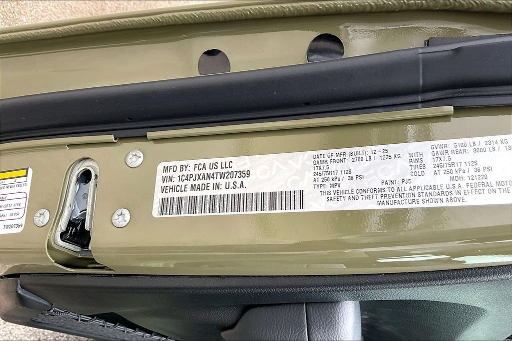 New 2026 Jeep Wrangler Sport 2D Sport Utility